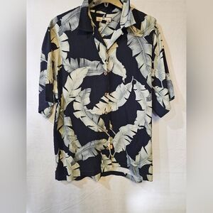 Tommy Bahama Silk Tropical Leaf Print Men's Shirt
